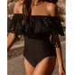 New Sexy Off The Shoulder Solid One Piece Swimsuit