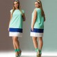 Plus Size Sleeveless Casual Mint Green Dress (Sizes XL - 6XL)