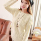 Casual Fashion Long Sleeve O-neck Twist Knitted Pullover Sweater 