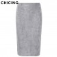 CHICING High Street Suede Pencil Mini Skirt A1609022 (Sizes S - XL)