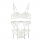 CINOON Sexy Embroidered Intimate 1/2 Cup Bra Set with Garters