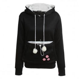 Cat Lovers Hoodie With Cuddle Pouch & Ears