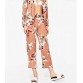 Chic Flower Print Orange Blazer w/ Belt
