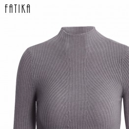 FATIKA Turtleneck Knitted Slim Sweater