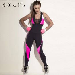 Fitness Yuga Stretch Sexy Backless Candy Pink & Black Playsuit 