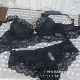 French Famous Transparent Lace Bra & Underwear set BS307