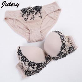 Julexy Embroidered Large Size Lace Bra & Brief Sets
