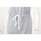 KAYWIDE Low Cut Elastic Waist & Sleeveless Long Pants Playsuit
