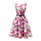 Kostlich 50s 60s Vintage Cotton Floral Print Sleeveless Sundress With Belt 