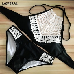 LASPERAL Sexy Sling Lace Triangle Bra & Bikini Set