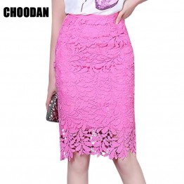 Elegant Korean Style High Waist Lace Pencil Skirt 