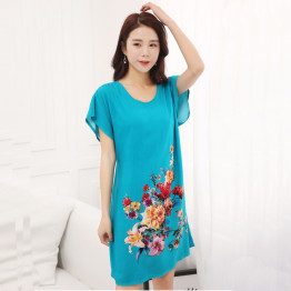 Chinese Style Soft Cotton Floral Print Nightgown SG051 (One Size)