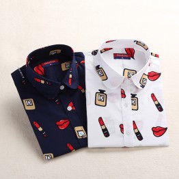 Dioufond Pattern Cotton Long Sleeve & Turn-Down Collar Shirts