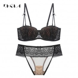 Half Cup Embroidered Bra & Panty Set 