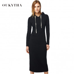 Oukytha Long A-line Ankle-length Hooded Dress M15322