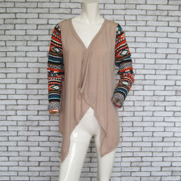 Rogi Aztec Long Sleeve Asymmetrical Cardigan Sweater (Sizes S - 5XL)