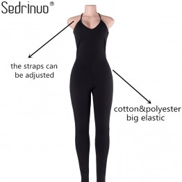 Sedrinuo Sleeveless & Solid Color Bodycon Jumpsuit