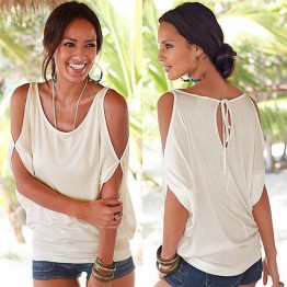 Batwing Off Shoulder Short Sleeve Blouse (Sizes Up To XXL)