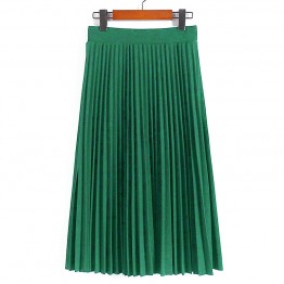 Qiuxuan High Waist Pleated Ankle Length Skirt 