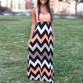 Weljuber Boho Maxi Long Striped Print Dress